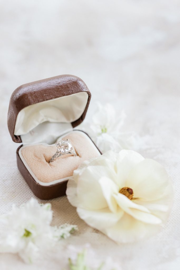 fine art wedding ring flatlay