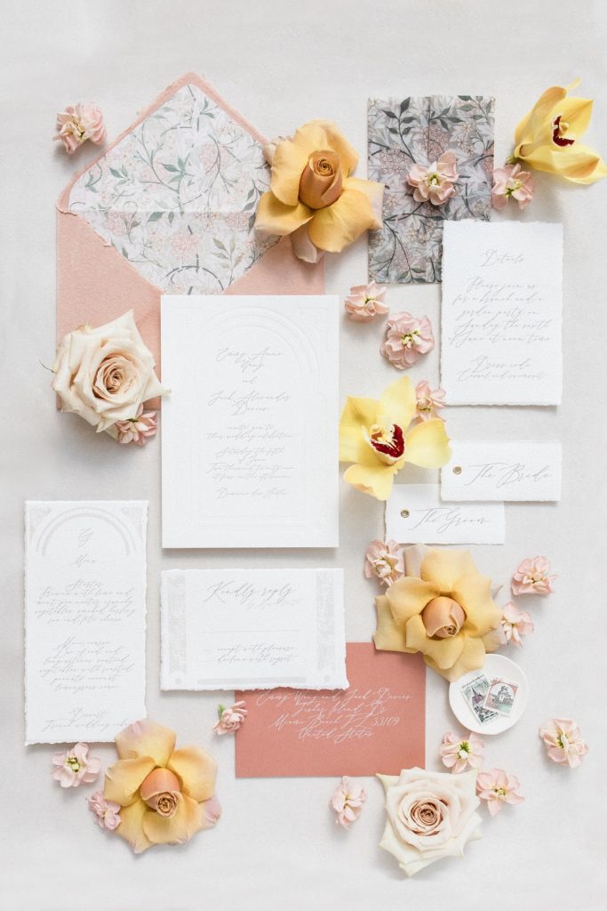 Fine art wedding design stationery