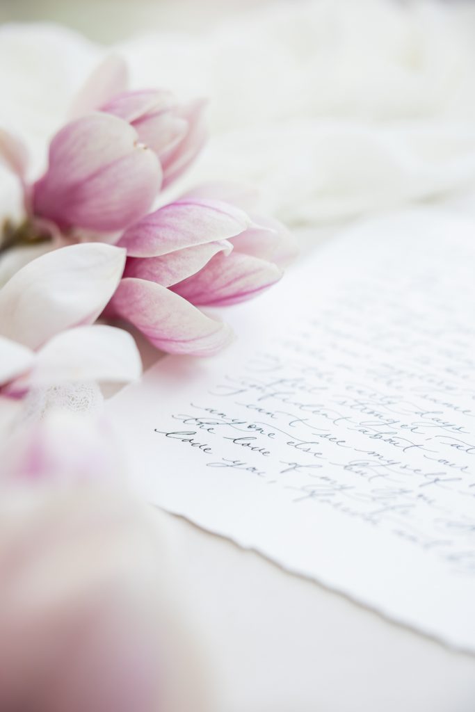 Papeterie mariage détail lettre voeux