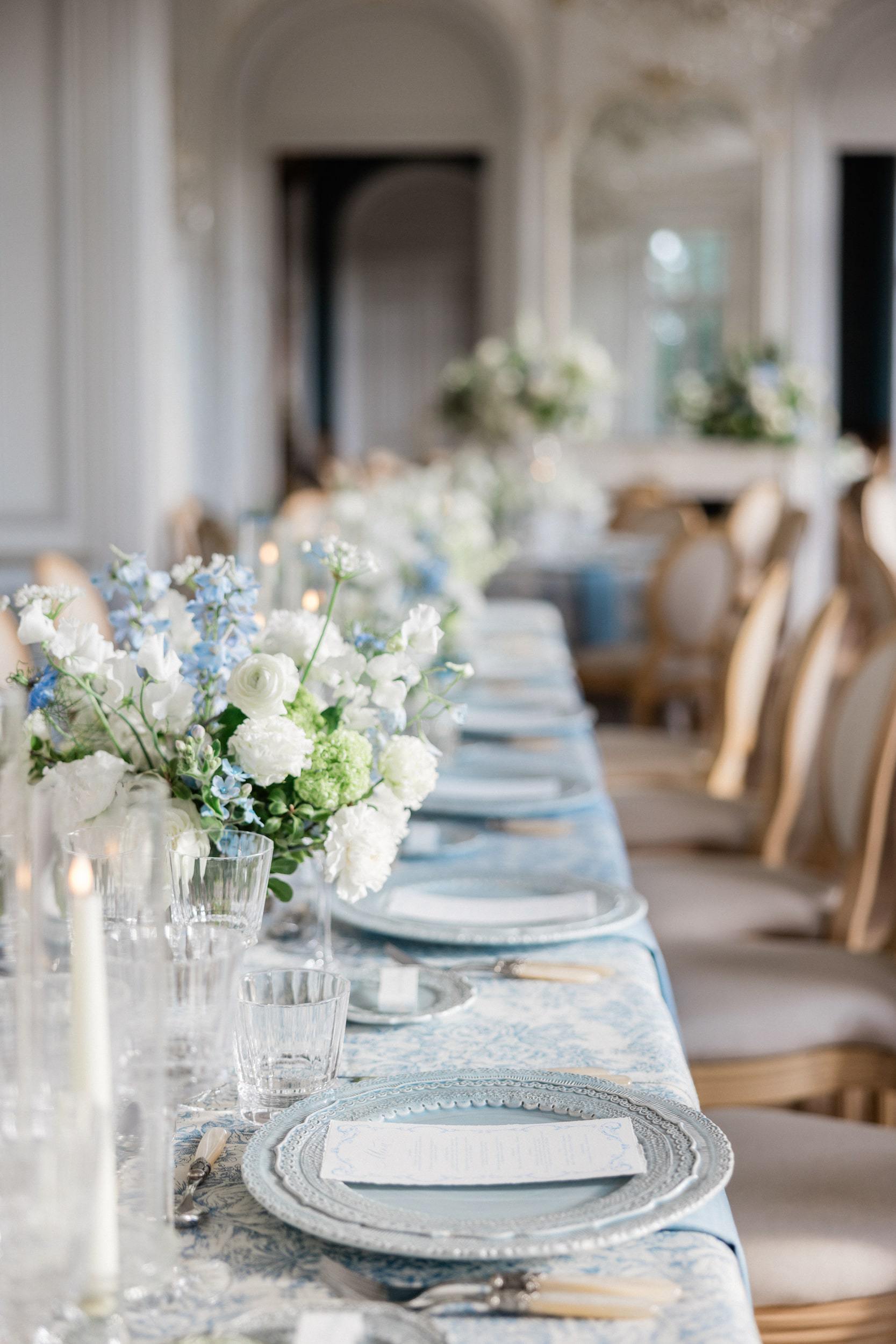 Elegant wedding reception room at Château de Nainville-les-Roches
