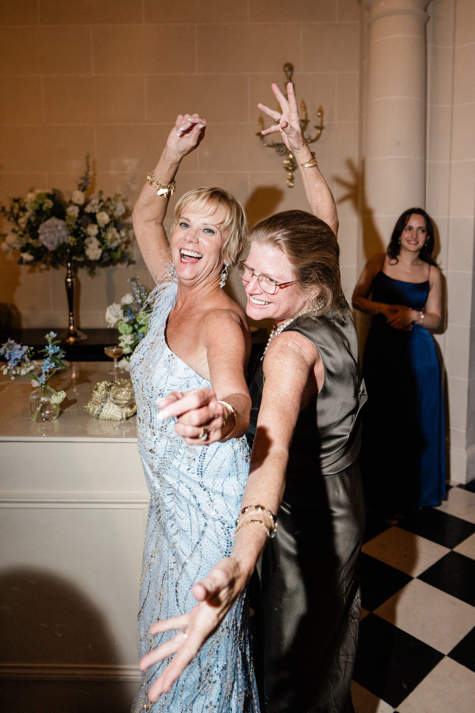 Candid wedding photography during an elegant château reception