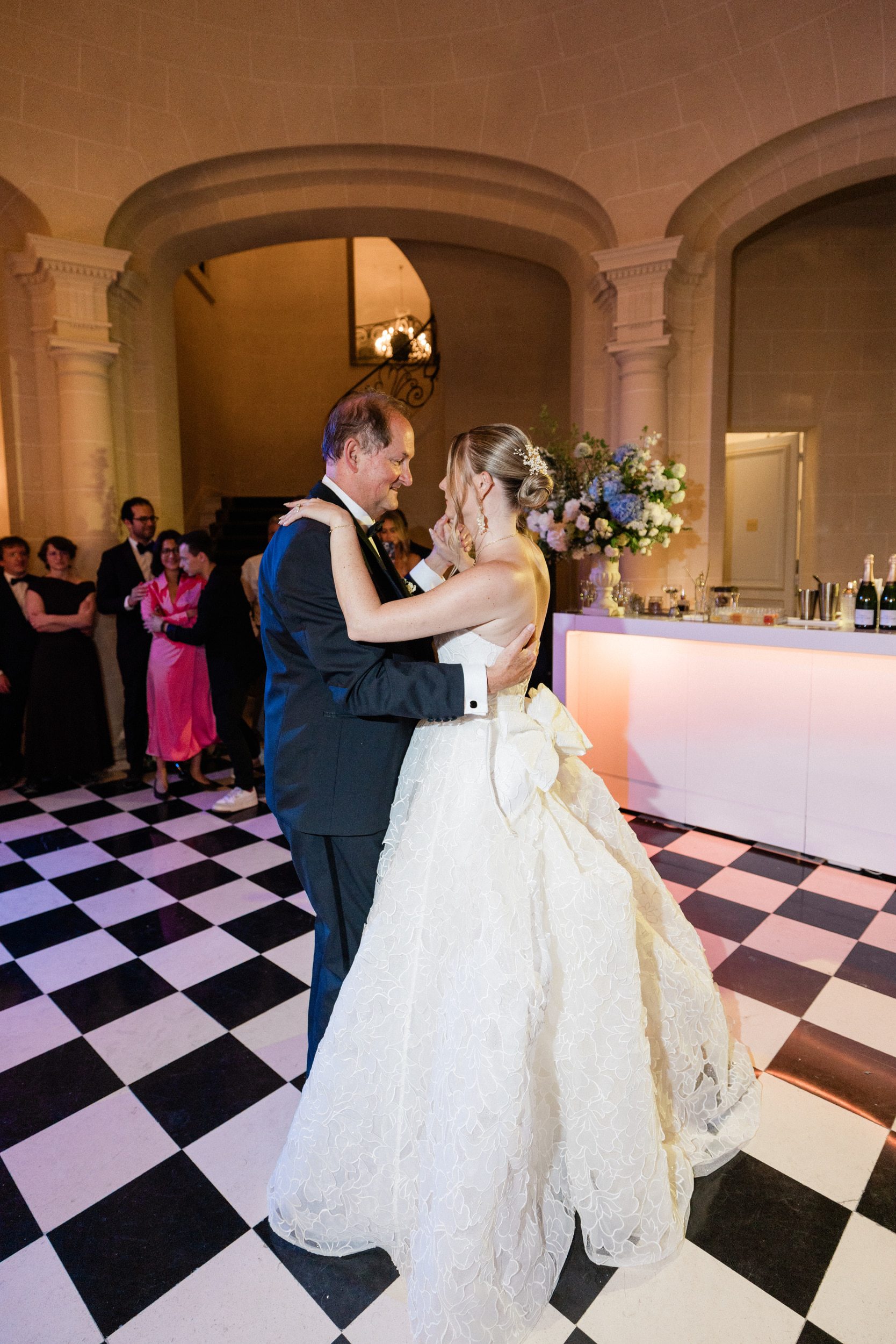 Editorial wedding reception photography at a French château